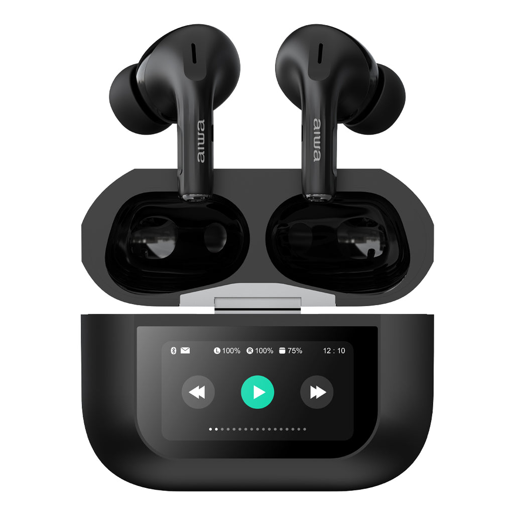 Audífonos AIWA AWTWSGPROW ANC con pantalla integrada Negro