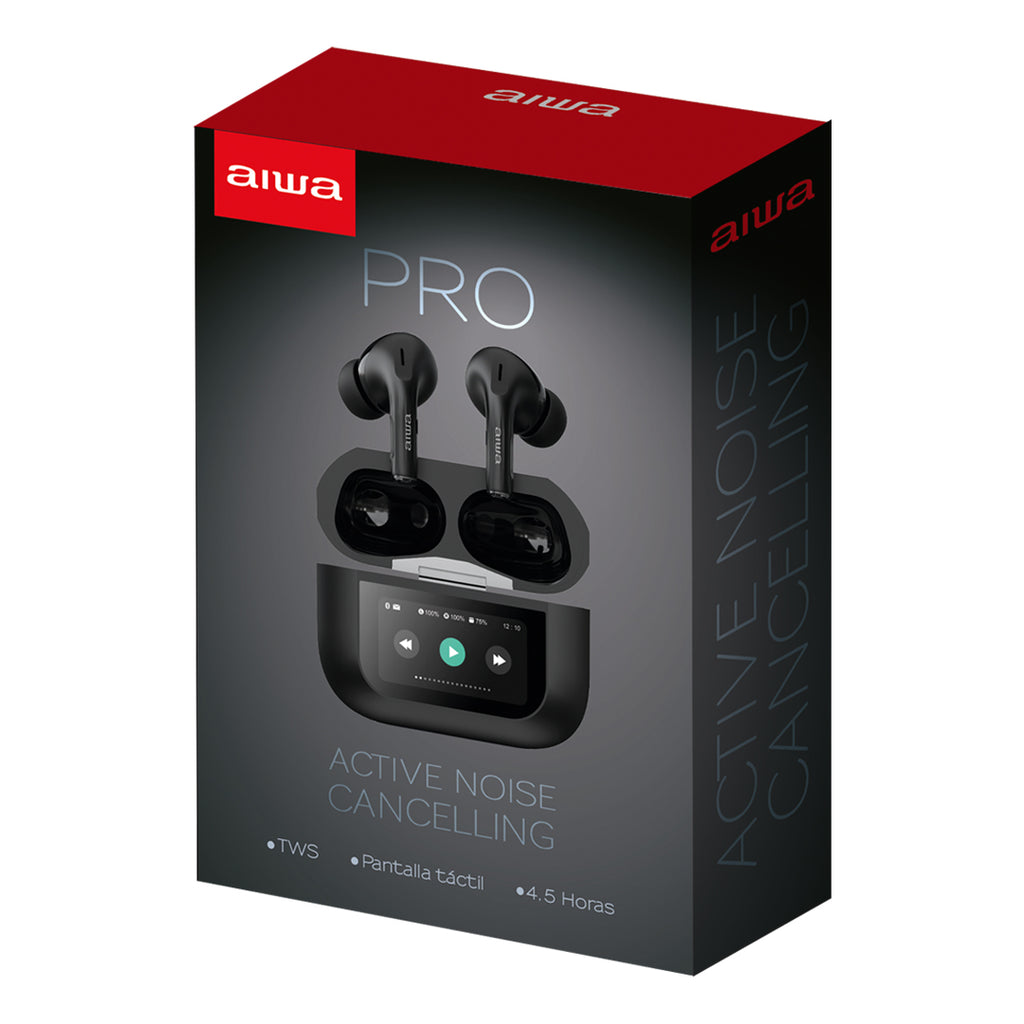 Audífonos AIWA AWTWSGPROW in-ear ANC con Bluetooth 5.4 y pantalla