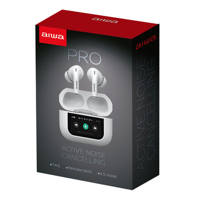 Audífonos AIWA AWTWSGPROW in-ear ANC con Bluetooth 5.4 y pantalla