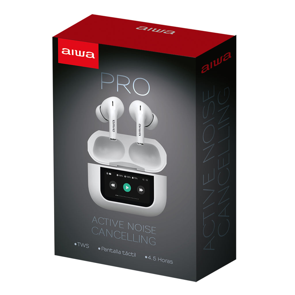 Audífonos AIWA AWTWSGPROW in-ear ANC con Bluetooth 5.4 y pantalla
